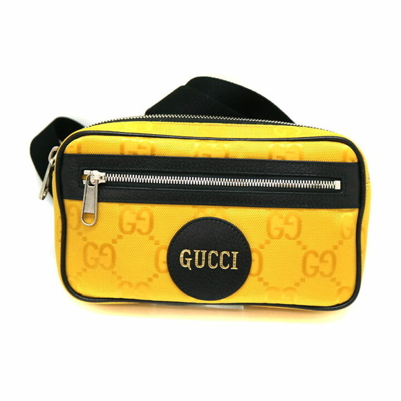 Gucci Body Bag Canvas Leather Black Yellow - Picture 2 of 9